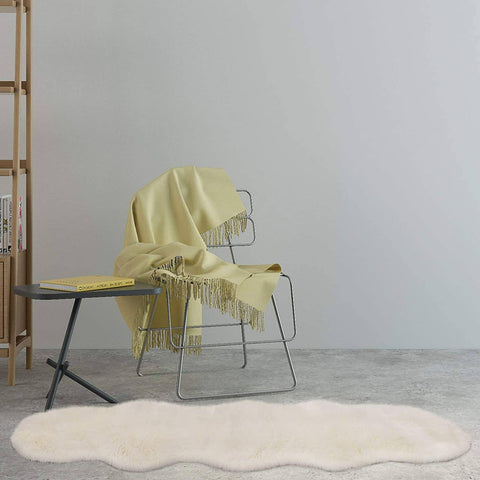 Rootz Faux Fur Area Rug - Shaggy Carpet - Cozy Rug - Temperature-Regulating - 60cm x 180cm x 8cm - White - Moisture Wicking - Antibacterial