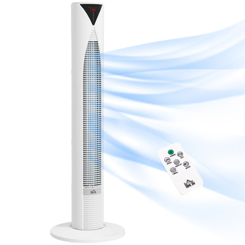 Rootz Tower Fan with Remote - Cooling Breeze - Quiet Fan - Energy Efficient - 31.5 x 31.5 x 96 cm
