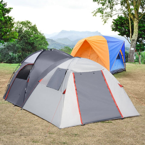 Rootz Camping Tent for 4-5 People - Family Tent - Outdoor Shelter - Two Interiors - Water-Repellent - Enhanced Ventilation - 490cm x 250cm x 185cm