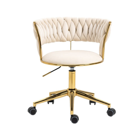 Rootz Velvet Office Chair - Ergonomic Chair - Swivel Chair - Comfortable & Stylish - 62L x 62W x 67H cm