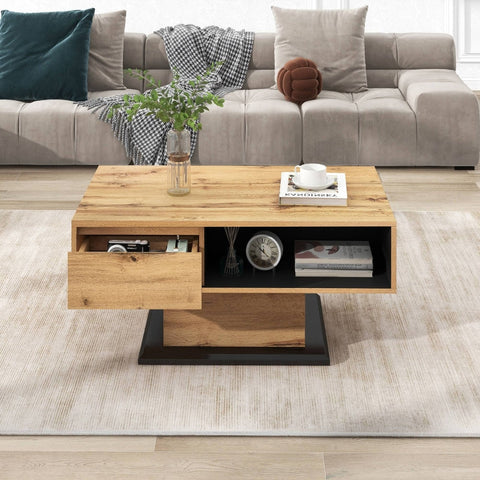 Rootz Coffee Table - Storage Table - Accent Table - Elegant & Versatile - 100L x 60W x 47H cm