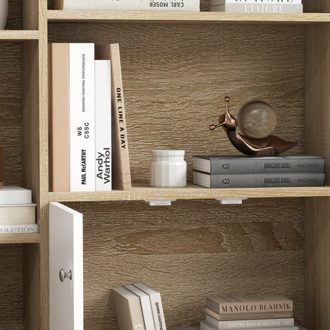 Rootz Scandinavian Bookcase - Storage Furniture - 5 Niche Cabinet - Elegant Design - 80L x 23.5W x 123H cm