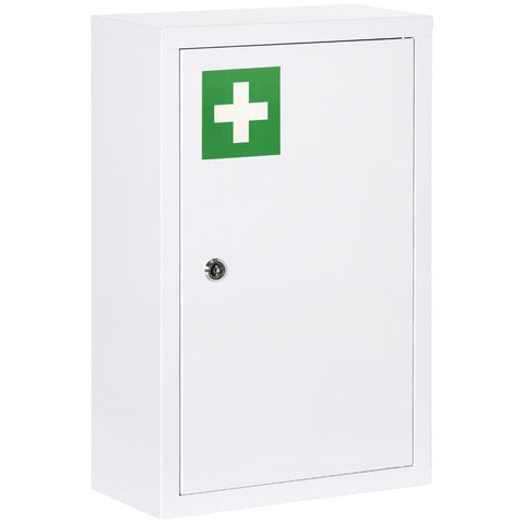 Rootz Medicine Cabinet - First Aid Cabinet - Wall Mounted Pharmacy Storage - Cold Rolled Steel - 30cm x 14cm x 46cm