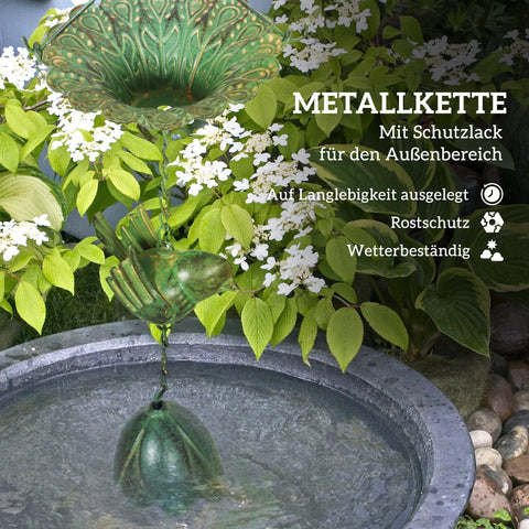 Rootz 3er Set Rain Chain - Drain Chain - Rainflow Chain - Corrosion-Resistant - 123cm x Ø12cm for Easy Garden Decoration