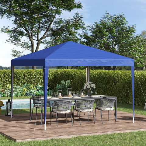 Rootz Pop-Up Folding Gazebo - Garden Tent - Party Pavilion - UV Protection - 2.95 x 2.95m - Steel & Oxford Fabric - Blue