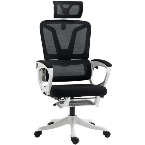 Rootz Rotos Office Chair - Executive Chair - Adjustable Backrest - Lordosis Support - Mesh Black - 66cm x 58cm x 110-118cm