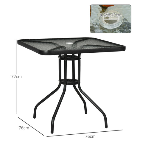 Rootz Garden Table - Patio Table - Outdoor Dining Table - Weatherproof & Robust Stability - 76x76x72 cm