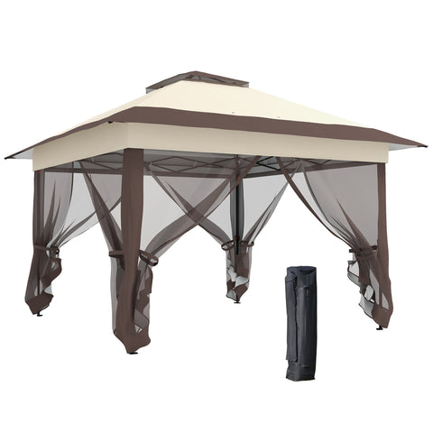 Rootz Garden Pavilion Tent - Pop-up Foldable Canopy - Instant Shelter - UV Protection - 3.64m x 3.64m x 2.98m
