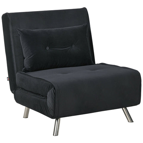 Rootz Reclining Chair - Lounge Chair - Single Bed - Ultimate Comfort - Adjustable Backrest - Velvet Fabric - 77cm x 88cm x 83cm