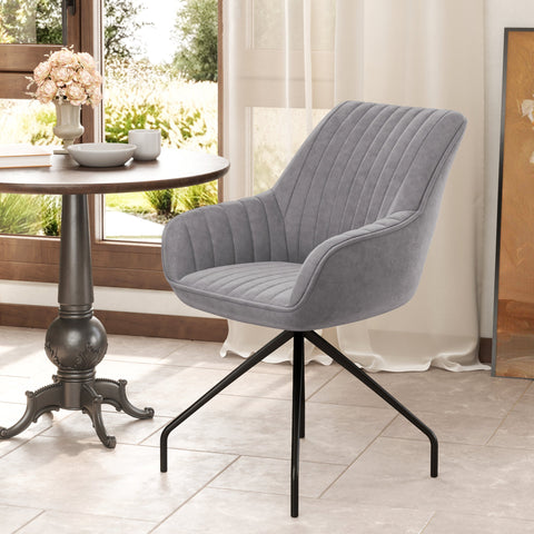 Rootz Swivel Arm Chair - Modern Accent Chair - Living Room Office Chair - 360° Rotation - 61cm x 62cm x 81cm