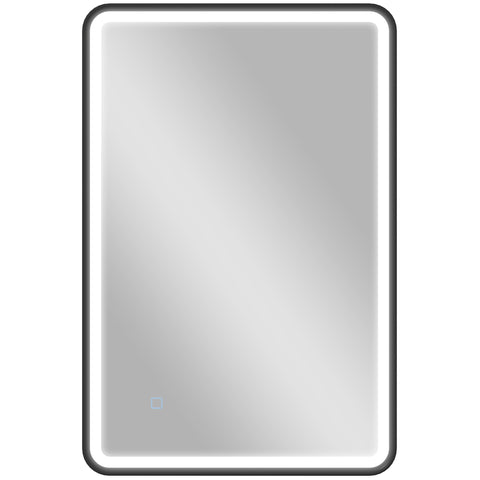 Rootz LED Bathroom Mirror 90x60cm - Vanity Wall Mirror - Dimmable Lighted Mirror - Anti-Fog, Memory Touch, IP44 Splashproof, Black, 90 x 60 x 4 cm