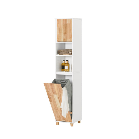 Rootz Tall Bathroom Cabinet - Linen Closet - Storage Organizer - MDF and Rubber Wood - Ample Storage Space - Stable Design - Easy Assembly - 31cm x 170cm x 32cm
