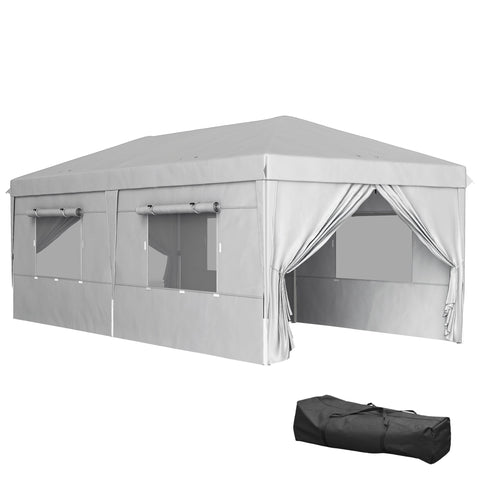 Rootz Pop Up Gazebo 3x6m - Garden Tent - Outdoor Pavilion - UPF50+ Protection - 597cm x 300cm x 268cm