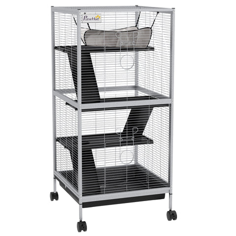 Rootz Small Animal Cage - Portable Pet Habitat - Mobile Critter Enclosure - Easy Clean - 52cm x 52cm x 113.5cm