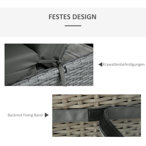 Rootz 2 Piece Set Sun Lounger Cushions - Garden Lounger Pads - Extra Thick Upholstered - High-Density Comfort - 196cm x 55cm x 8cm