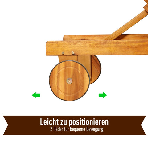 Rootz Ligstoel - Ligstoel - Tuinfauteuil - Ultiem comfort - Ongediertebestendig - Verstelbare rugleuning - 198cm x 60cm x 55-88cm - Acaciahout