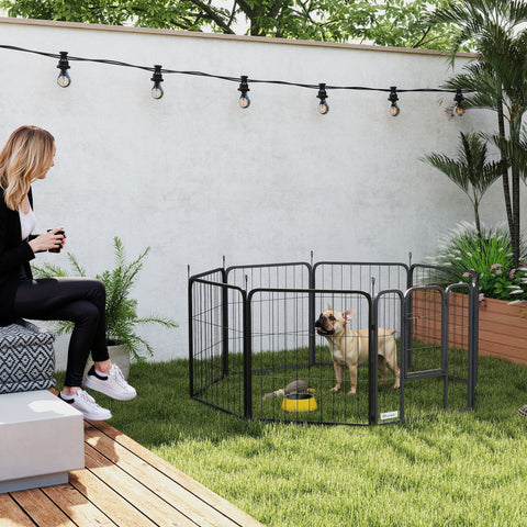 Rootz Dog Park - Pet Playpen - Foldable Dog Enclosure - Stable Steel Structure - 112cm x 112cm x 60cm