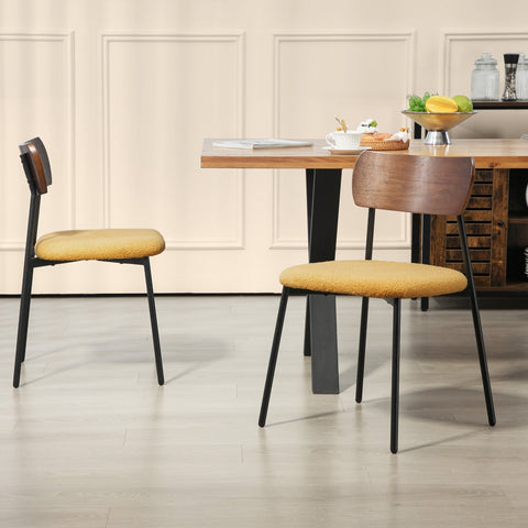 Rootz Set of 2 Dining Room Chairs - Kitchen Chairs - Fuel-Fabric Seat - Comfort & Style - 46x48x72cm