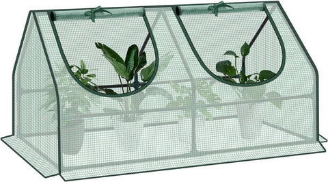 Rootz Foil Greenhouse - Small Plant Hut - Mini Garden House - Steel Frame - Optimal Climate Control - 120cm x 60cm x 60cm