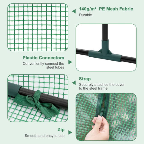 Rootz Foil Greenhouse - Small Plant Hut - Mini Garden House - Steel Frame - Optimal Climate Control - 120cm x 60cm x 60cm