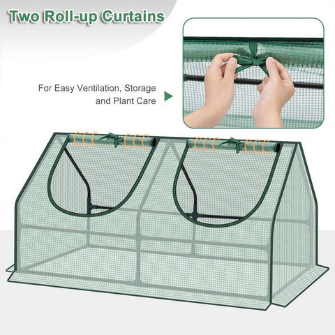 Rootz Foil Greenhouse - Small Plant Hut - Mini Garden House - Steel Frame - Optimal Climate Control - 120cm x 60cm x 60cm