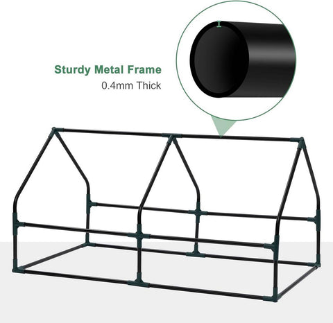 Rootz Foil Greenhouse - Small Plant Hut - Mini Garden House - Steel Frame - Optimal Climate Control - 120cm x 60cm x 60cm