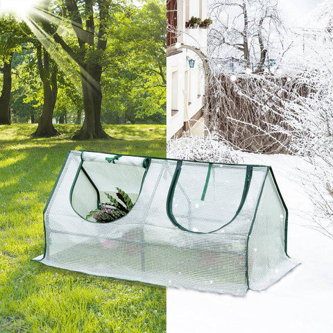Rootz Foil Greenhouse - Garden Shelter - Mini Plant House - Steel Frame - Waterproof Film - 120cm x 60cm x 60cm