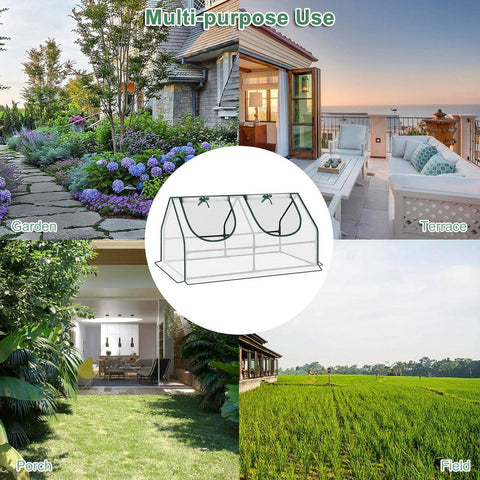 Rootz Foil Greenhouse - Garden Shelter - Mini Plant House - Steel Frame - Waterproof Film - 120cm x 60cm x 60cm