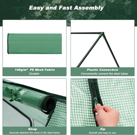 Rootz Greenhouse - Foil Greenhouse - Garden House - Effective Plant Protection - 180cm x 90cm x 90cm