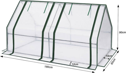 Rootz Greenhouse with Protective Film - Plant Shelter - Gardening House - Optimal Climate Control - 180cm x 90cm x 90cm