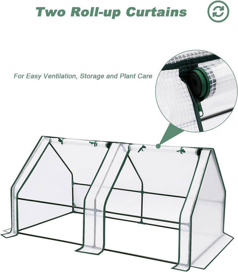 Rootz Greenhouse with Protective Film - Plant Shelter - Gardening House - Optimal Climate Control - 180cm x 90cm x 90cm
