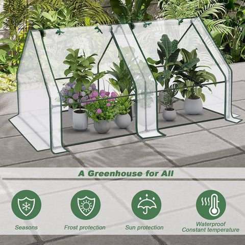 Rootz Greenhouse with Protective Film - Plant Shelter - Gardening House - Optimal Climate Control - 180cm x 90cm x 90cm