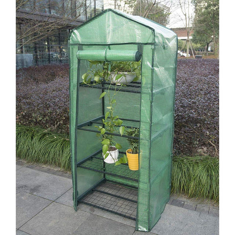Rootz Foil Greenhouse 2/3 Tiers - Small Greenhouse - Tomato House - Plant Protector - 69cm x 49cm x 158cm - 140g/m2 PE Mesh