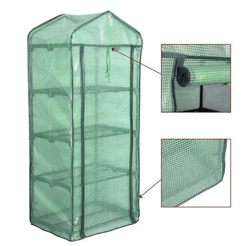 Rootz Foil Greenhouse 2/3 Tiers - Small Greenhouse - Tomato House - Plant Protector - 69cm x 49cm x 158cm - 140g/m2 PE Mesh