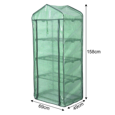 Rootz Foil Greenhouse 2/3 Tiers - Small Greenhouse - Tomato House - Plant Protector - 69cm x 49cm x 158cm - 140g/m2 PE Mesh