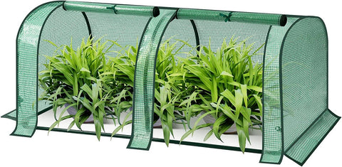 Rootz Film Greenhouse - Plant Shelter - Tomato House - UV Resistant - 130cm x 60cm x 50cm - All Year Round - White/Green