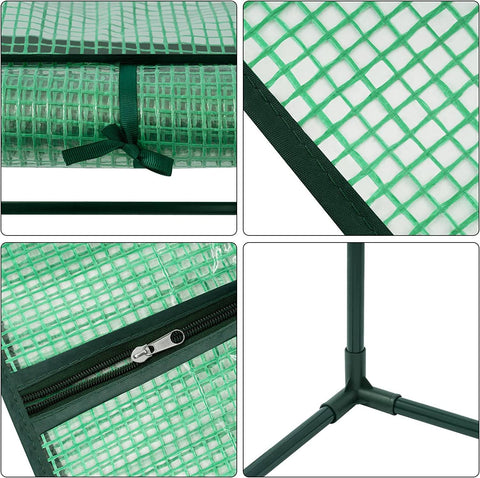 Rootz Film Greenhouse - Plant Shelter - Tomato House - UV Resistant - 130cm x 60cm x 50cm - All Year Round - White/Green