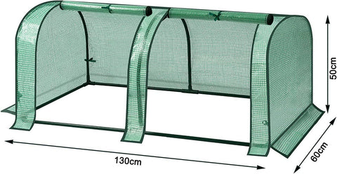 Rootz Film Greenhouse - Plant Shelter - Tomato House - UV Resistant - 130cm x 60cm x 50cm - All Year Round - White/Green