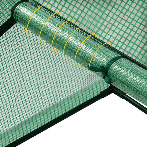 Rootz Film Greenhouse - Plant Shelter - Tomato House - UV Resistant - 130cm x 60cm x 50cm - All Year Round - White/Green