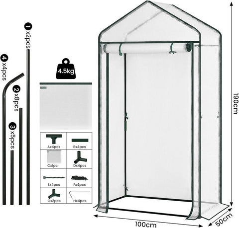 Rootz Film Greenhouse - Tomato House - Growing Tent - Cold Protection - 100cm x 50cm x 190cm
