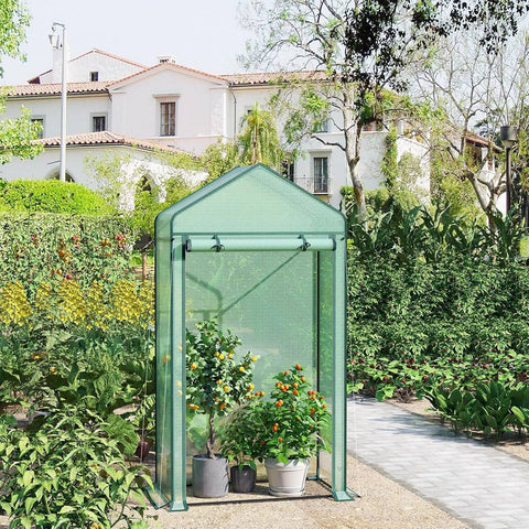 Rootz Foil Greenhouse - Garden House - Plant Shelter - Optimizes Plant Growth - 100x50x190cm - Green - Durable Steel Frame