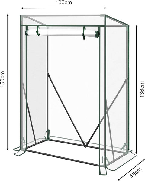 Rootz Tomato Greenhouse - Tomato House - PVC Plant Shelter - Weather Protection - 100cm x 50cm x 150cm