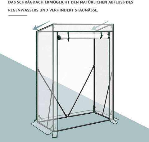 Rootz Tomato Greenhouse - Tomato House - PVC Plant Shelter - Weather Protection - 100cm x 50cm x 150cm