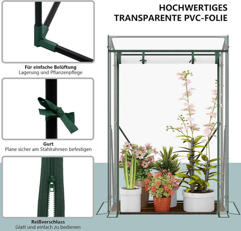 Rootz Tomato Greenhouse - Tomato House - PVC Plant Shelter - Weather Protection - 100cm x 50cm x 150cm