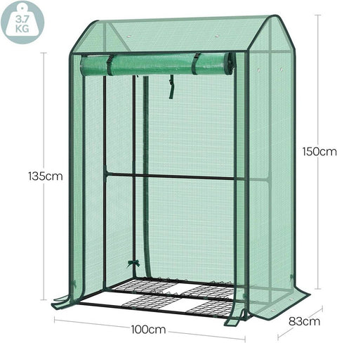 Rootz Foil Greenhouse - Vegetable Shelter - Plant Protector - Optimal Climate Protection - 100x83x150cm - Green