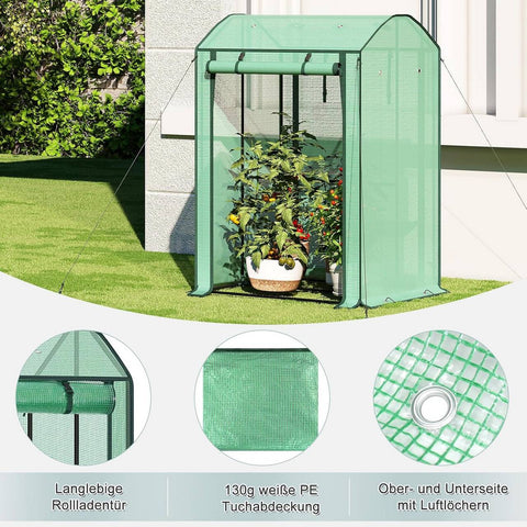 Rootz Foil Greenhouse - Vegetable Shelter - Plant Protector - Optimal Climate Protection - 100x83x150cm - Green