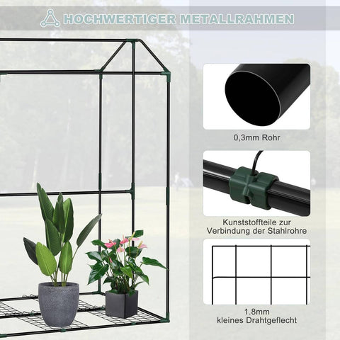 Rootz Foil Greenhouse - Vegetable Shelter - Plant Protector - Optimal Climate Protection - 100x83x150cm - Green