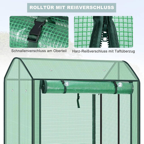 Rootz Foil Greenhouse - Vegetable Shelter - Plant Protector - Optimal Climate Protection - 100x83x150cm - Green