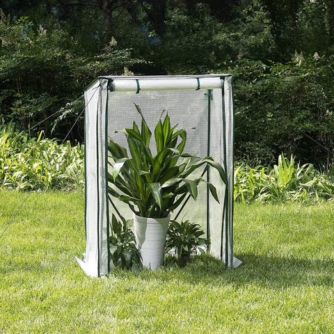 Rootz Foil Greenhouse - Portable Plant Shelter - Tomato House - Powder-Coated Steel - UV-Resistant PVC - 100cm x 50cm x 150/136cm
