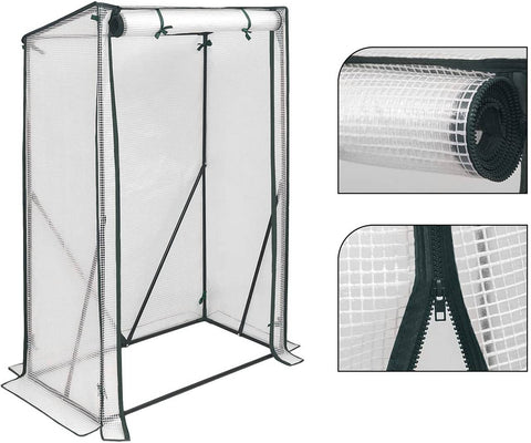 Rootz Foil Greenhouse - Portable Plant Shelter - Tomato House - Powder-Coated Steel - UV-Resistant PVC - 100cm x 50cm x 150/136cm